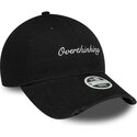 new-era-curved-brim-women-9twenty-slogan-overthinking-black-adjustable-cap