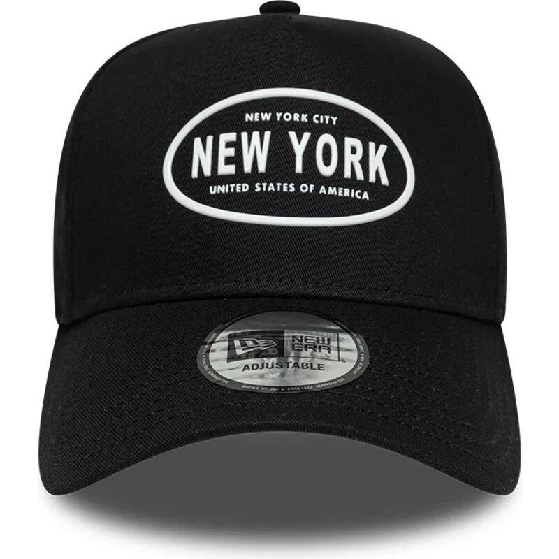 new-era-curved-brim-e-frame-rubber-logo-new-york-black-snapback-cap