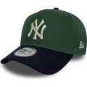 gorra-curva-verde-y-azul-marino-snapback-e-frame-suede-visor-de-new-york-yankees-mlb-de-new-era