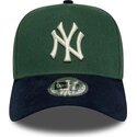 gorra-curva-verde-y-azul-marino-snapback-e-frame-suede-visor-de-new-york-yankees-mlb-de-new-era