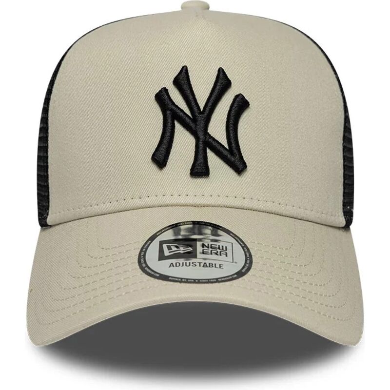 new-era-black-logo-a-frame-league-essential-new-york-yankees-mlb-beige-and-black-trucker-hat