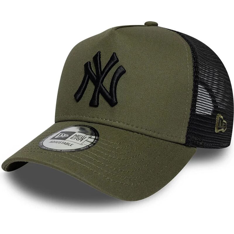 gorra-trucker-verde-y-negra-con-logo-negro-a-frame-league-essential-de-new-york-yankees-mlb-de-new-era