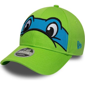 New Era Curved Brim Youth Leonardo 9FORTY M-Crown Face Teenage Mutant Ninja Turtles Green Snapback Cap
