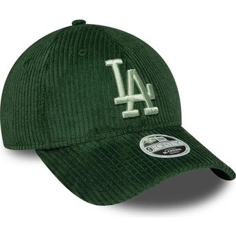 New Era Curved Brim Women Green Logo 9FORTY M-Crown Chunky Cord Los Angeles Dodgers MLB Green Snapback Cap