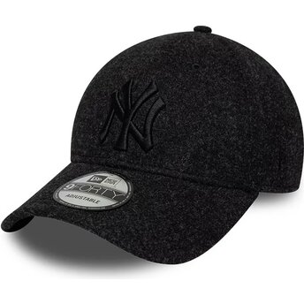 Gorra curva negra ajustable con logo negro 9FORTY Winter de New York Yankees MLB de New Era