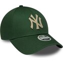 gorra-curva-verde-ajustable-para-mujer-9forty-metallic-de-new-york-yankees-mlb-de-new-era