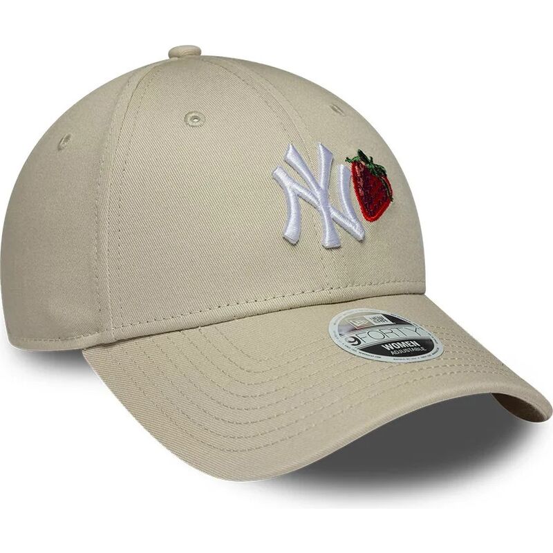 gorra-curva-beige-ajustable-para-mujer-9forty-fruit-icon-strawberry-de-new-york-yankees-mlb-de-new-era