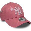 gorra-curva-rosa-ajustable-para-nino-9forty-space-de-new-york-yankees-mlb-de-new-era