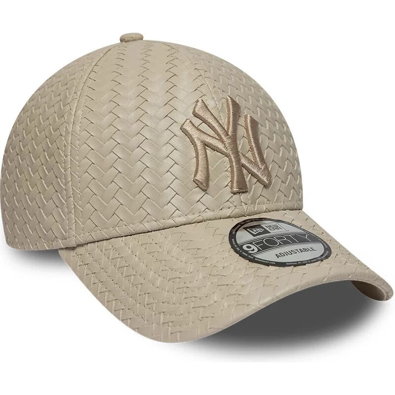 gorra-curva-beige-ajustable-con-logo-beige-9forty-pu-weave-de-new-york-yankees-mlb-de-new-era