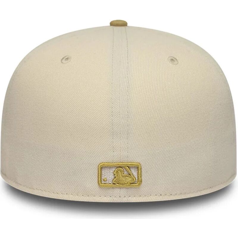 new-era-flat-brim-59fifty-league-essential-new-york-yankees-mlb-beige-and-brown-fitted-cap