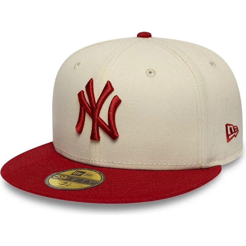 new-era-flat-brim-red-logo-59fifty-league-essential-new-york-yankees-mlb-beige-and-red-fitted-cap