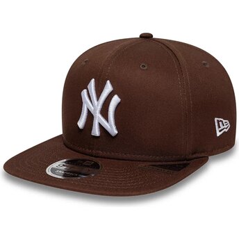 Gorra plana marrón snapback 9FIFTY Original Fit League Essential de New York Yankees MLB de New Era