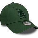 new-era-curved-brim-youth-green-logo-9forty-league-essential-los-angeles-dodgers-mlb-dark-green-adjustable-cap