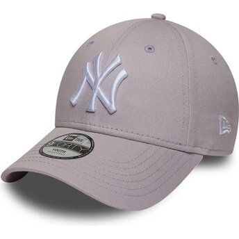 Gorra curva violeta claro ajustable para niño 9FORTY League Essential de New York Yankees MLB de New Era