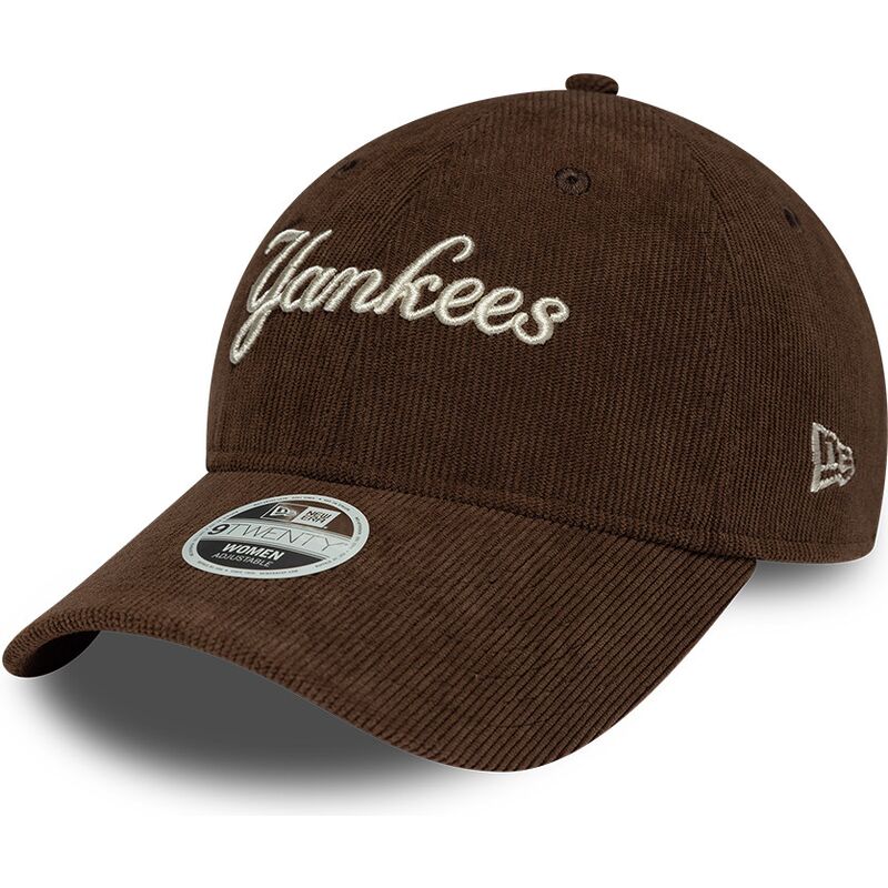 gorra-curva-marron-ajustable-para-mujer-9twenty-cord-script-de-new-york-yankees-mlb-de-new-era