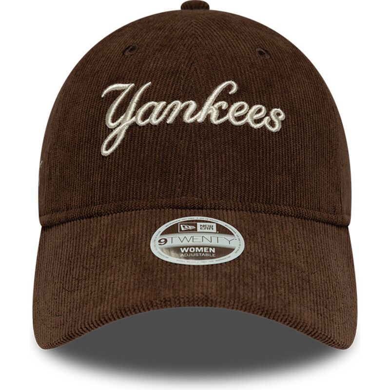 gorra-curva-marron-ajustable-para-mujer-9twenty-cord-script-de-new-york-yankees-mlb-de-new-era