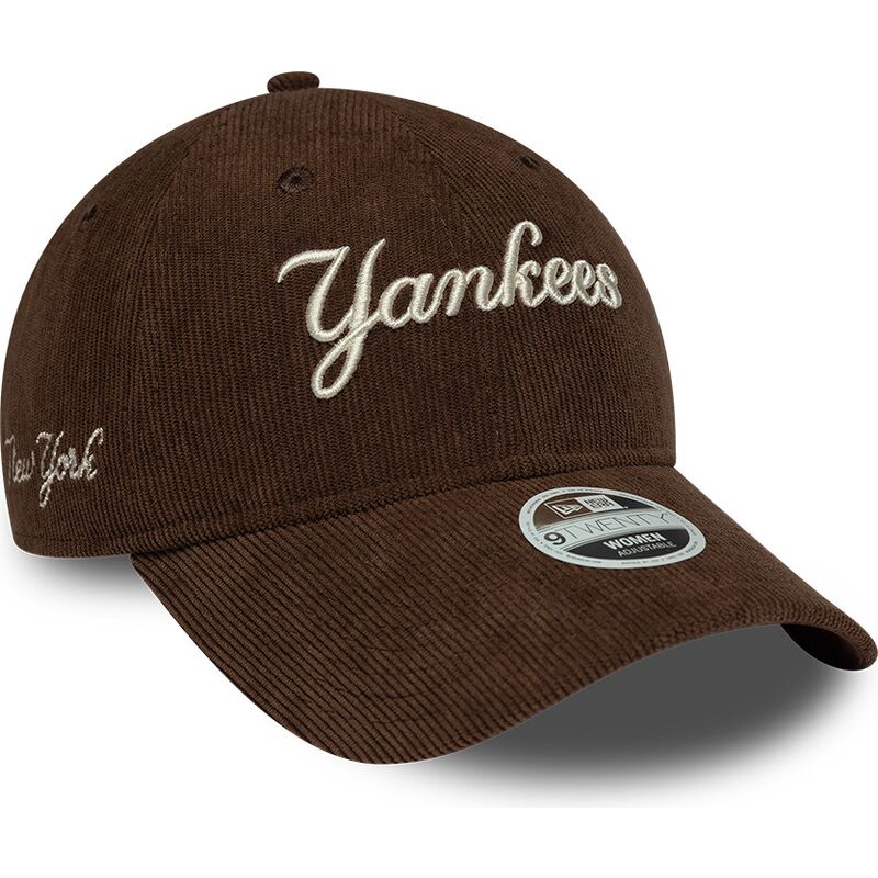 gorra-curva-marron-ajustable-para-mujer-9twenty-cord-script-de-new-york-yankees-mlb-de-new-era
