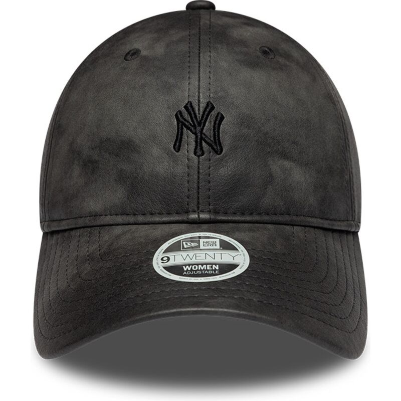 gorra-curva-negra-ajustable-para-mujer-con-logo-negro-9twenty-washed-pu-de-new-york-yankees-mlb-de-new-era