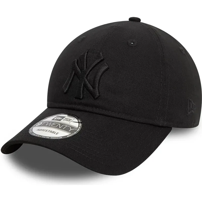 new-era-curved-brim-black-logo-9twenty-league-essential-new-york-yankees-mlb-black-adjustable-cap