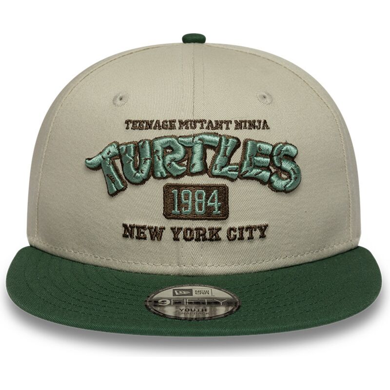 gorra-plana-verde-y-beige-snapback-para-nino-9fifty-de-tortugas-ninja-de-new-era