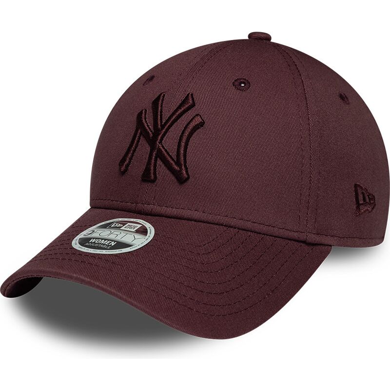 gorra-curva-granate-ajustable-para-mujer-con-logo-granate-9forty-league-essential-de-new-york-yankees-mlb-de-new-era