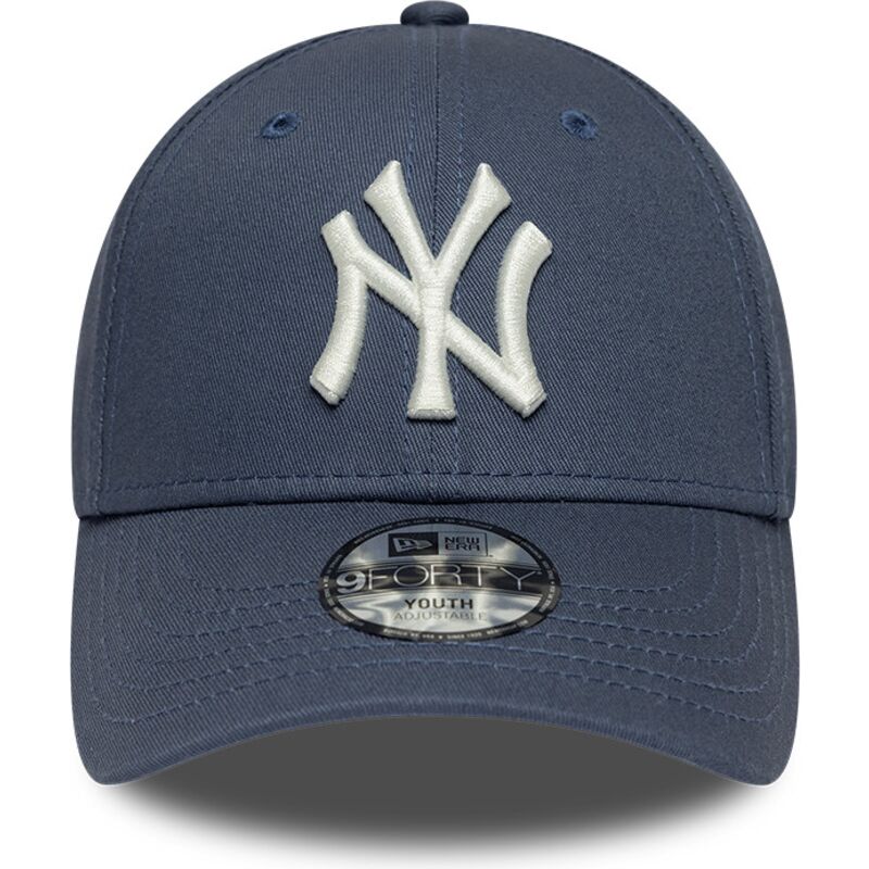 new-era-curved-brim-youth-9forty-league-essential-new-york-yankees-mlb-grey-blue-adjustable-cap new-era-curved-brim-youth-9forty-league-essential-new-york-yankees-mlb-grey-blue-adjustable-cap