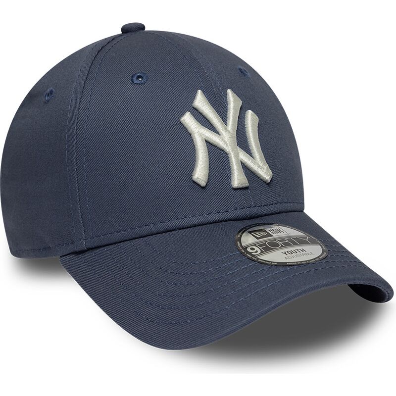 new-era-curved-brim-youth-9forty-league-essential-new-york-yankees-mlb-grey-blue-adjustable-cap new-era-curved-brim-youth-9forty-league-essential-new-york-yankees-mlb-grey-blue-adjustable-cap