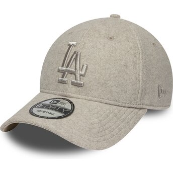 Gorra curva beige snapback con logo beige 9FORTY Winter de Los Angeles Dodgers MLB de New Era