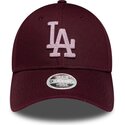 gorra-curva-granate-ajustable-para-mujer-con-logo-rosa-9forty-metallic-de-los-angeles-dodgers-mlb-de-new-era