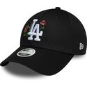 gorra-curva-negra-snapback-para-mujer-9forty-rose-sequin-de-los-angeles-dodgers-mlb-de-new-era