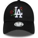 gorra-curva-negra-snapback-para-mujer-9forty-rose-sequin-de-los-angeles-dodgers-mlb-de-new-era