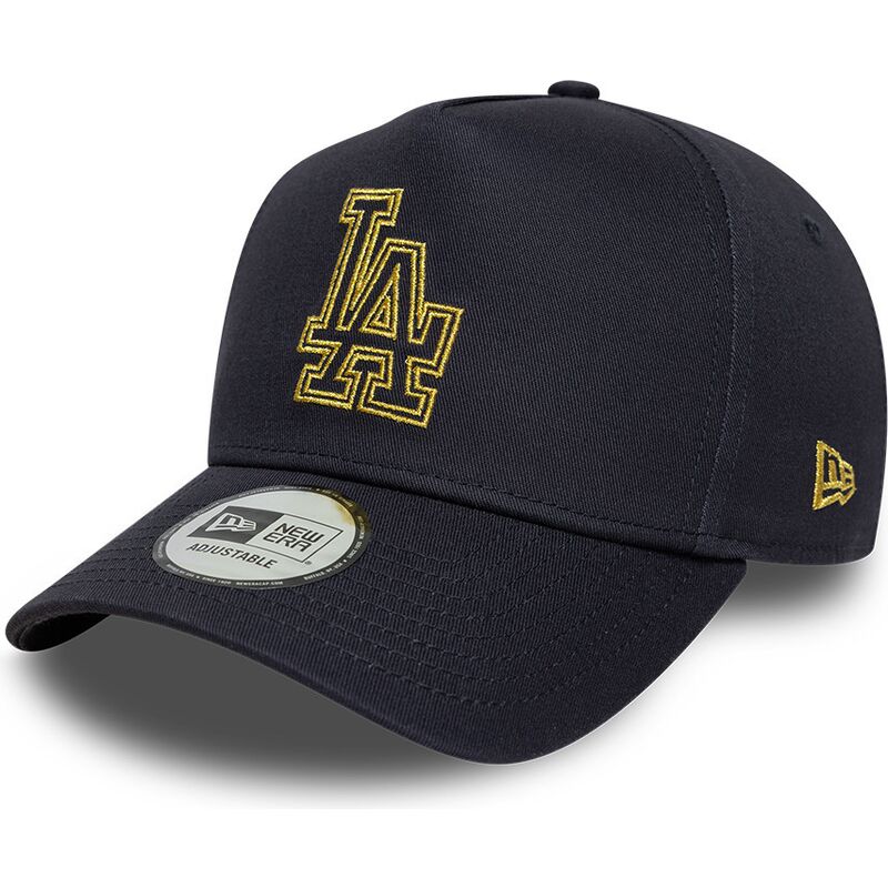 gorra-curva-azul-marino-snapback-con-logo-dorado-e-frame-metallic-outline-de-los-angeles-dodgers-mlb-de-new-era