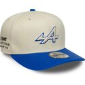 gorra-curva-beige-y-azul-snapback-9seventy-stretch-snap-contrast-visor-de-alpine-f1-team-formula-1-de-new-era