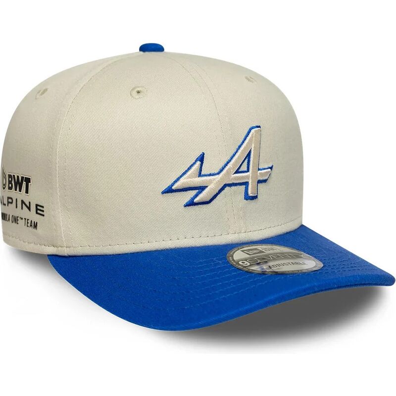 gorra-curva-beige-y-azul-snapback-9seventy-stretch-snap-contrast-visor-de-alpine-f1-team-formula-1-de-new-era