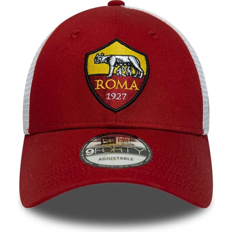 gorra-trucker-roja-y-blanca-ajustable-9forty-league-de-associazione-sportiva-roma-serie-a-de-new-era