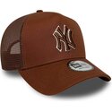 gorra-trucker-marron-con-logo-marron-e-frame-outline-de-new-york-yankees-mlb-de-new-era