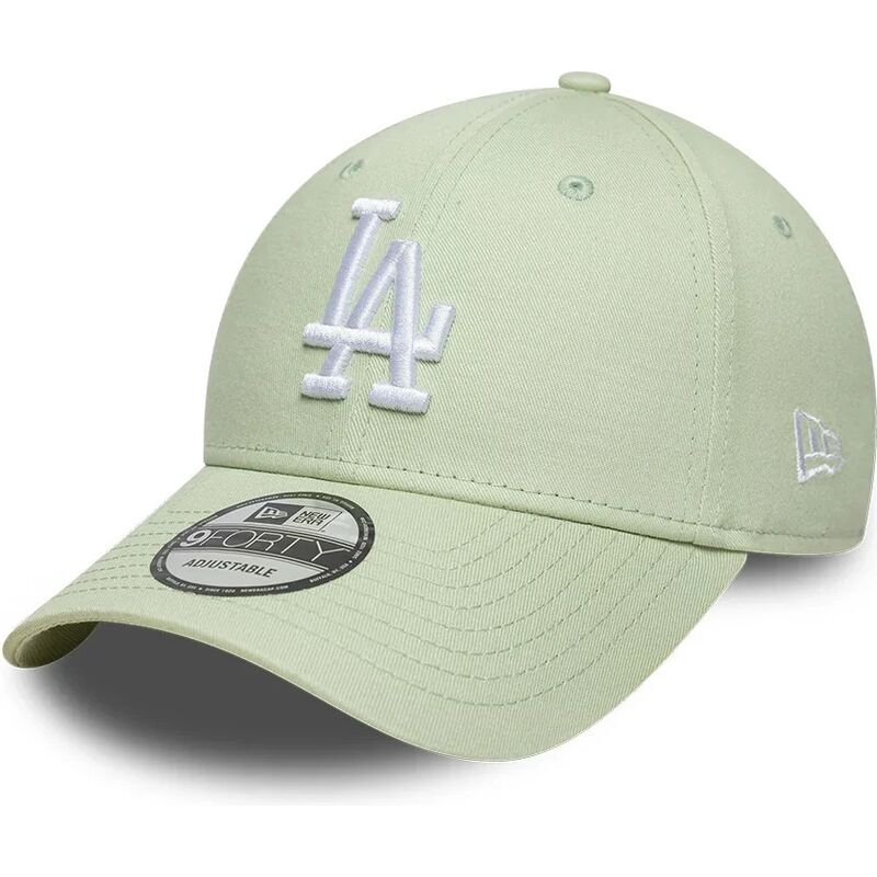 gorra-curva-verde-claro-ajustable-9forty-league-ess-9forty-league-essential-de-los-angeles-dodgers-mlb-de-new-era