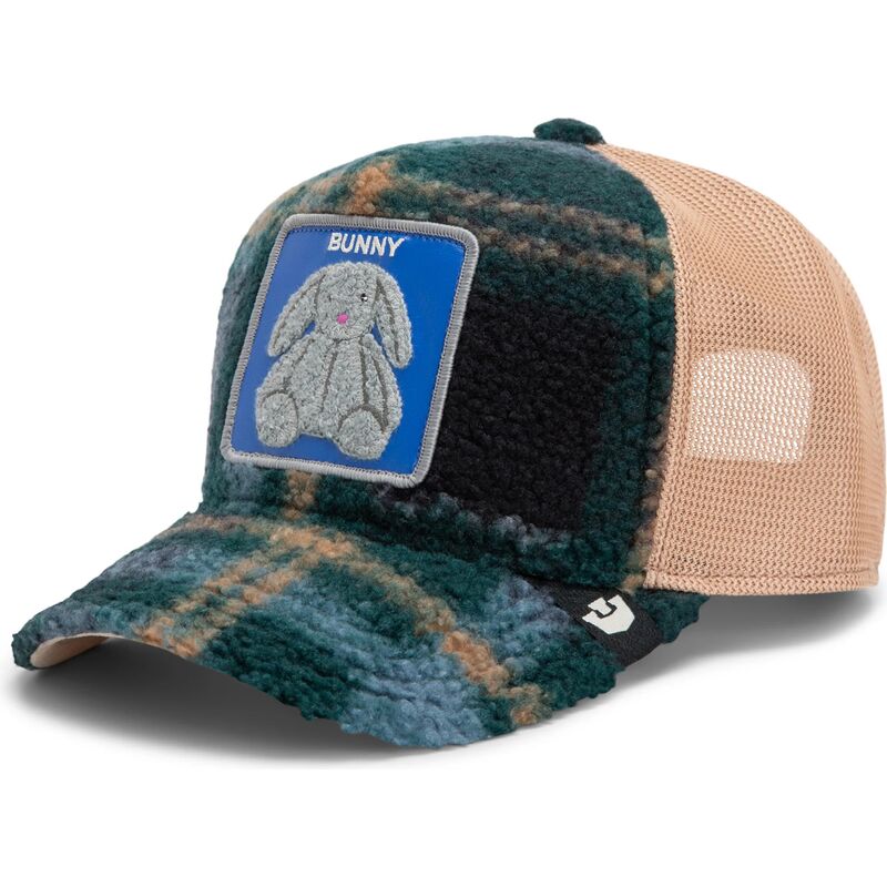 gorra-trucker-verde-y-beige-conejo-de-peluche-bunny-double-stuffed-the-farm-de-goorin-bros