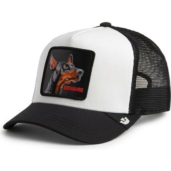 Gorra trucker negra y blanca para niño perro Beware Original Recipe The Farm de Goorin Bros.