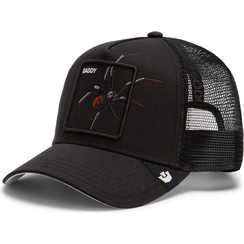 goorin-bros-over-the-line-spider-out-of-bounds-daddy-the-farm-black-trucker-hat goorin-bros-over-the-line-spider-out-of-bounds-daddy-the-farm-black-trucker-hat