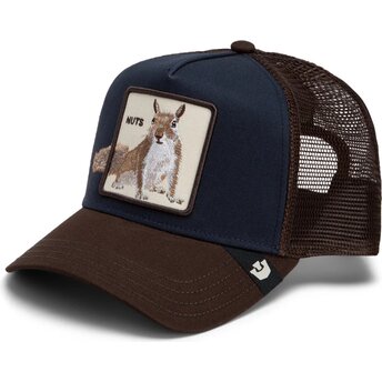Goorin Bros. Over the Line Squirrel Out Of Bounds Nuts The Farm Brown and Navy Blue Trucker Hat