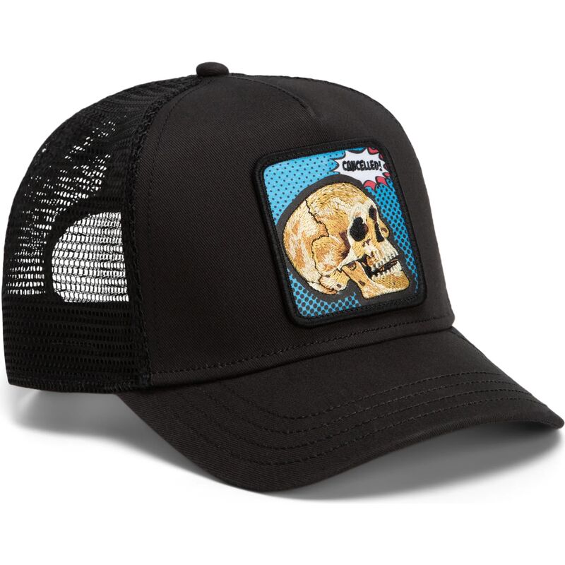 goorin-bros-cancelled-skull-pop-art-strikes-back-the-farm-black-trucker-hat goorin-bros-cancelled-skull-pop-art-strikes-back-the-farm-black-trucker-hat