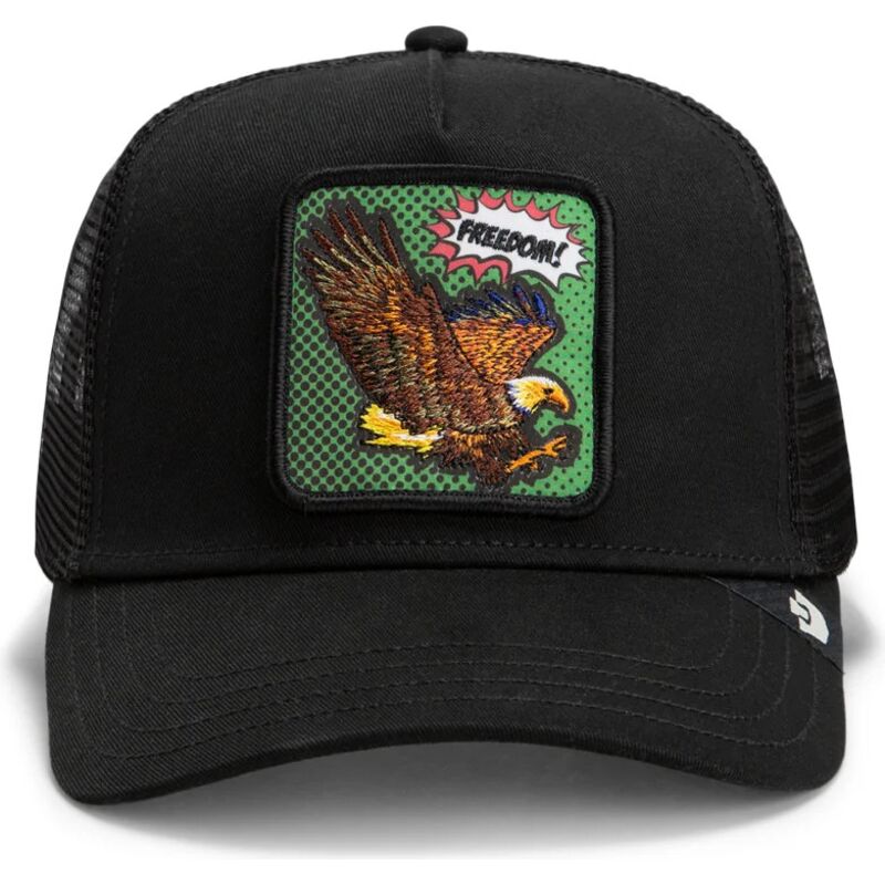 goorin-bros-eagle-freedom-eagle-pop-art-strikes-back-the-farm-black-trucker-hat goorin-bros-eagle-freedom-eagle-pop-art-strikes-back-the-farm-black-trucker-hat