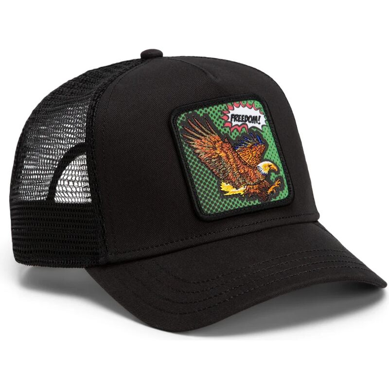 goorin-bros-eagle-freedom-eagle-pop-art-strikes-back-the-farm-black-trucker-hat goorin-bros-eagle-freedom-eagle-pop-art-strikes-back-the-farm-black-trucker-hat