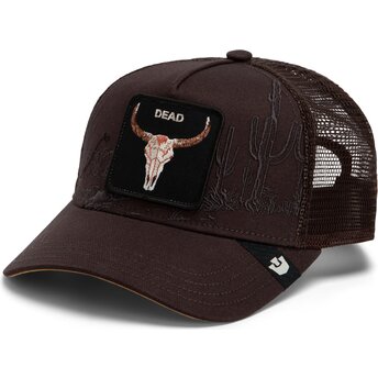 Gorra trucker marrón buey Skull Badlands Dead The Farm de Goorin Bros.