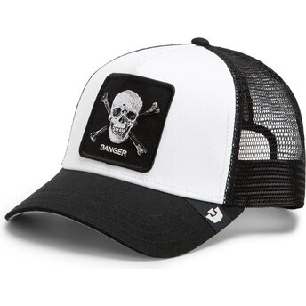 Gorra trucker negra y blanca calavera Danger Skull and Crossbones Original Recipe The Farm de Goorin Bros.