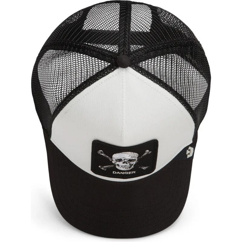 goorin-bros-danger-skull-and-crossbones-original-recipe-the-farm-black-and-white-trucker-hat goorin-bros-danger-skull-and-crossbones-original-recipe-the-farm-black-and-white-trucker-hat