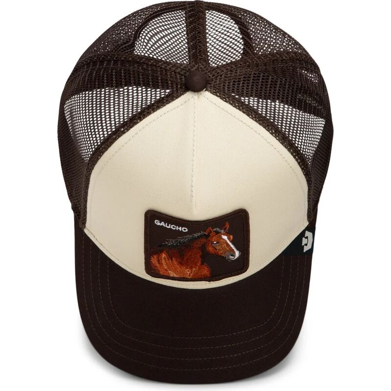 gorra-trucker-marron-y-beige-caballo-gaucho-original-recipe-the-farm-de-goorin-bros