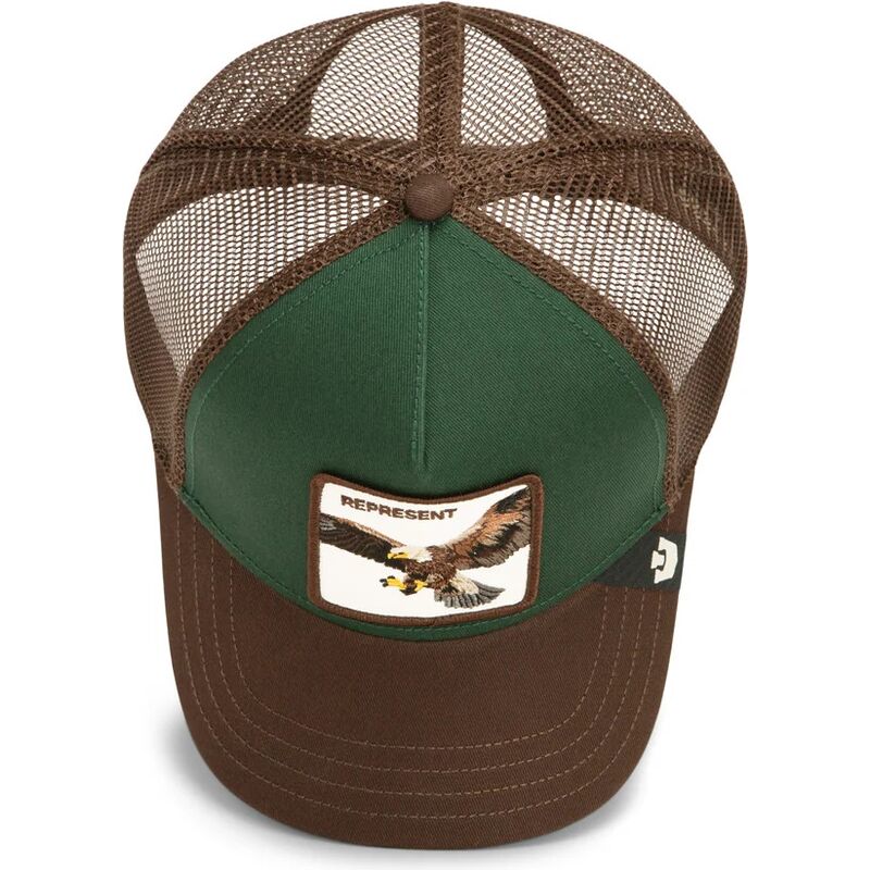 gorra-trucker-verde-y-marron-aguila-represent-eagle-original-recipe-the-farm-de-goorin-bros gorra-trucker-verde-y-marron-aguila-represent-eagle-original-recipe-the-farm-de-goorin-bros