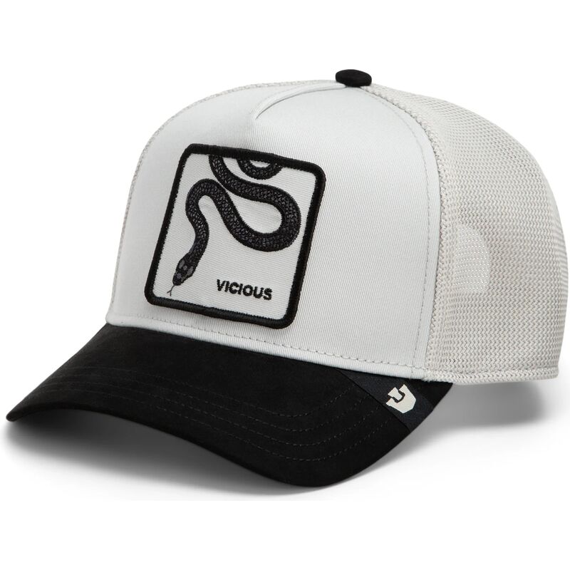 gorra-trucker-blanca-y-negra-serpiente-digital-vicious-split-decision-the-farm-de-goorin-bros